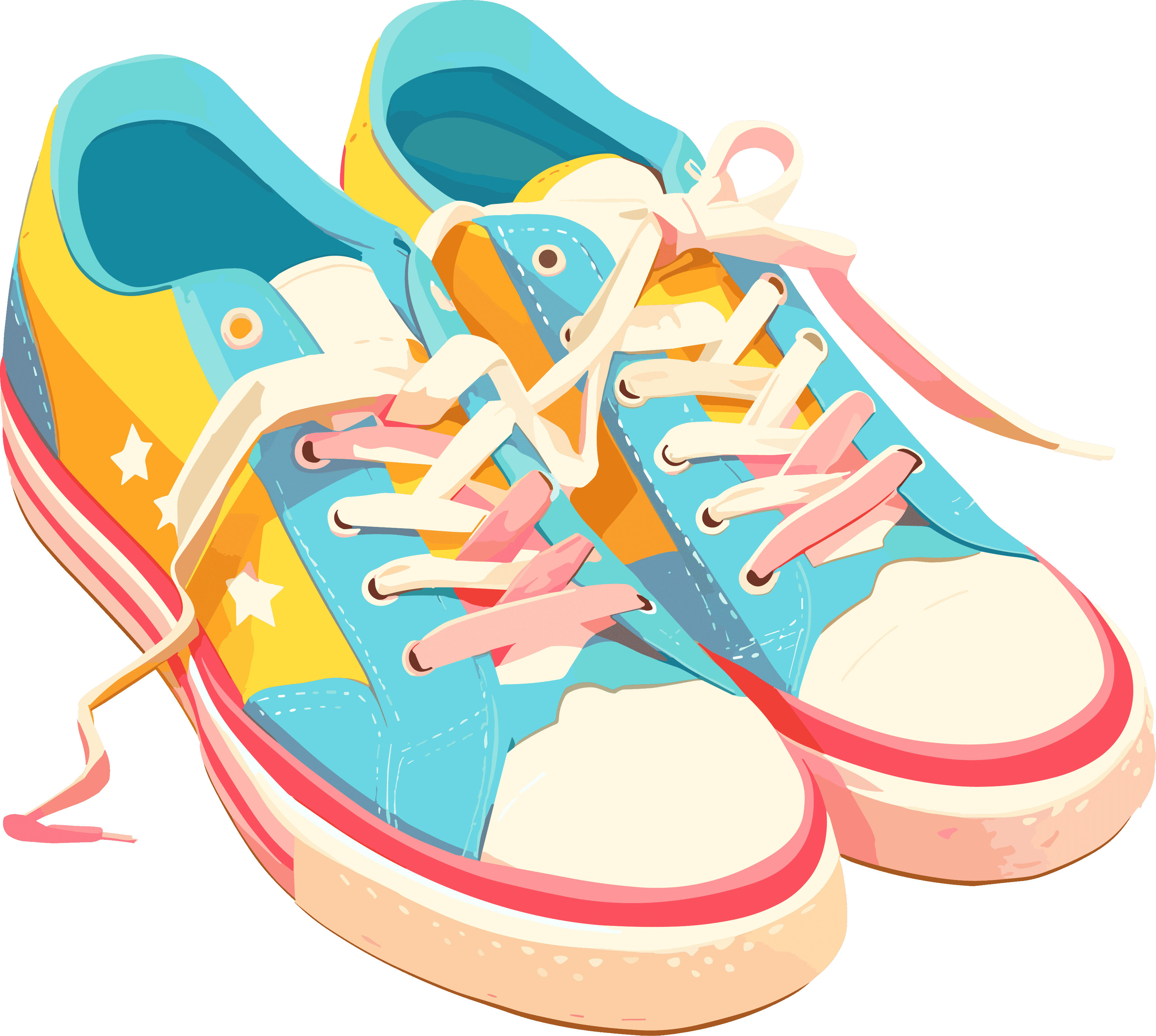 Illustration design elements for flat shoes