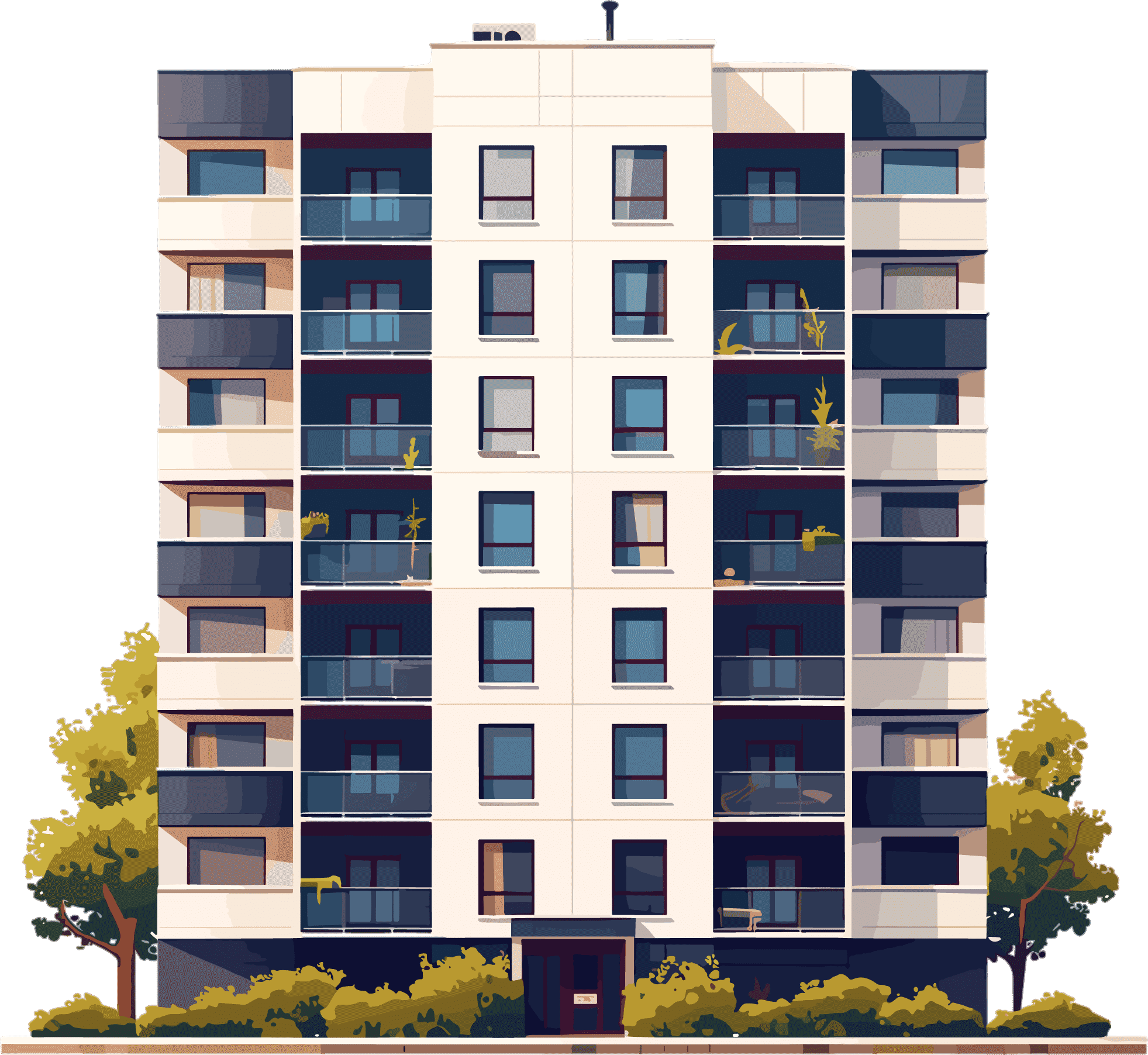Modern buildings of commercial housing
