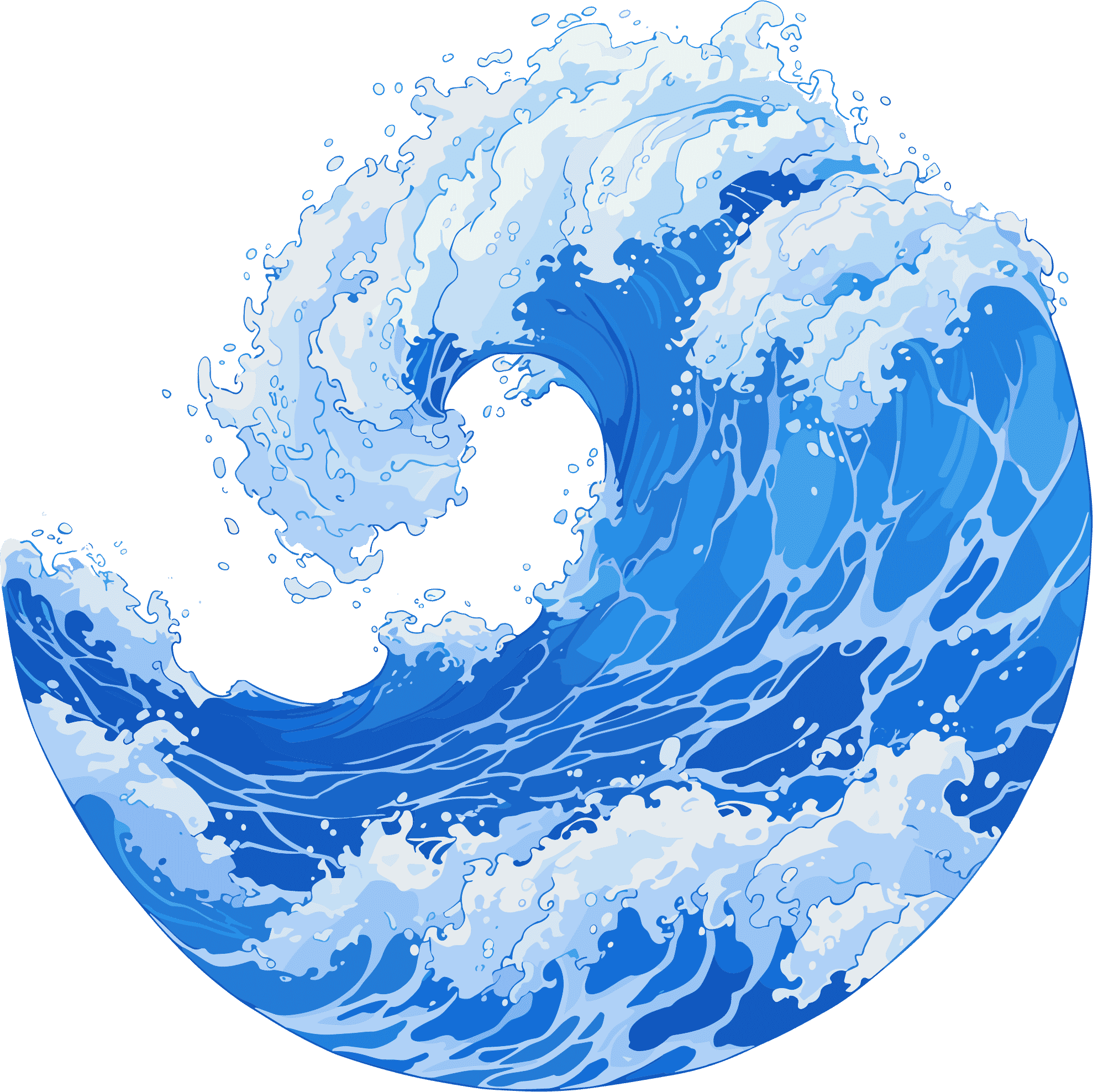 Illustration material of blue waves