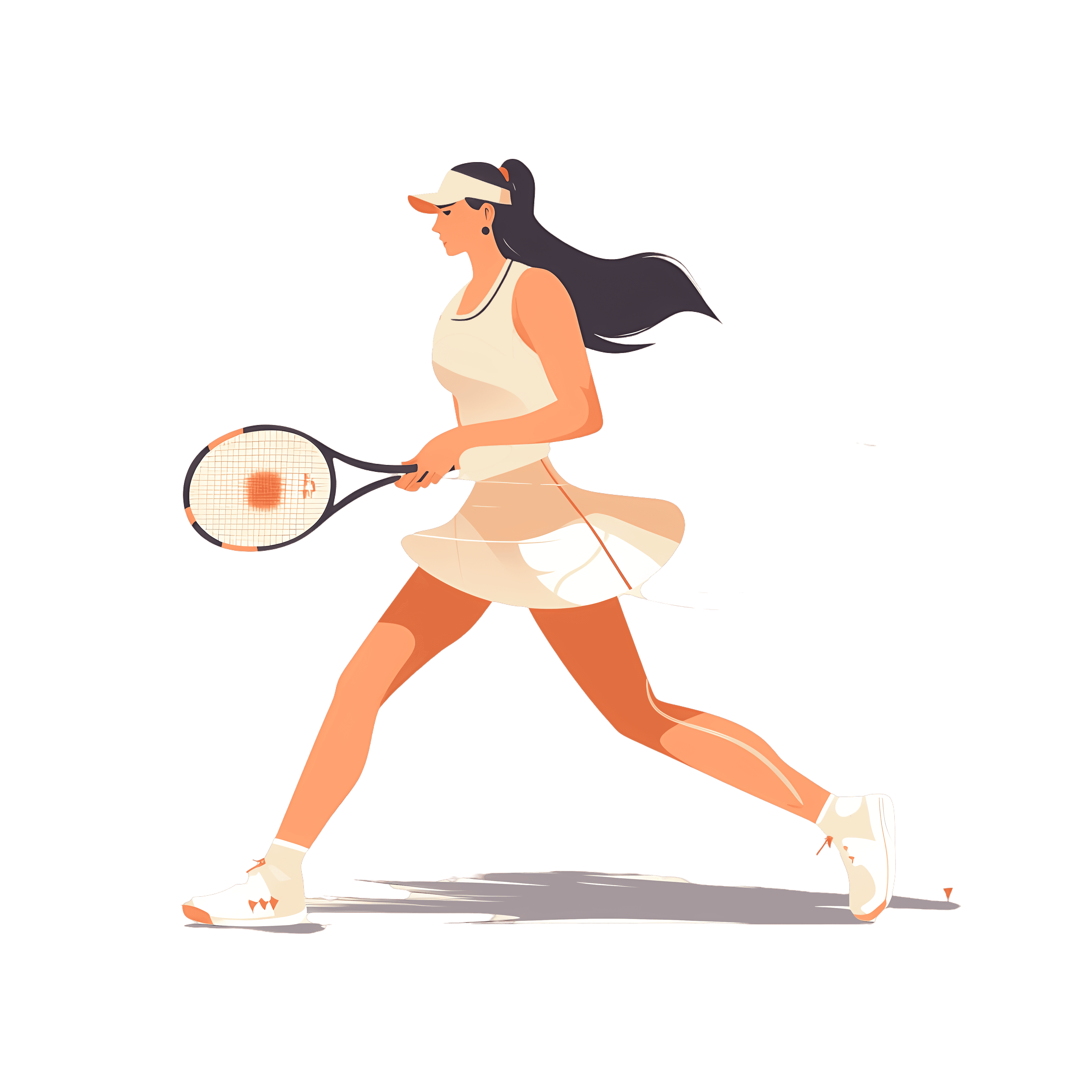 Illustration design elements of the tennis girl