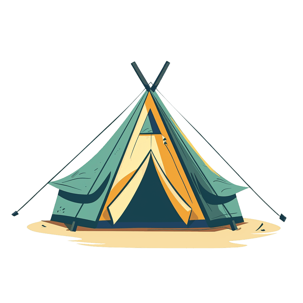Illustration of the transparent background of the tent